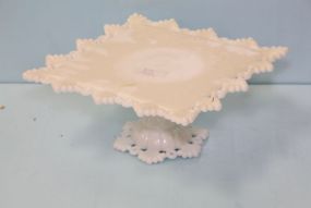 Milk Glass Cake Plate