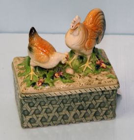 Japan Hand Painted Rooster Box