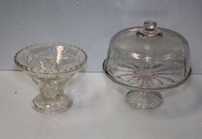 Clear Cake Stand & Small Punch Bowl