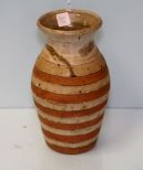 Pottery Vase with Brown Stripes