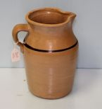 Crock Pitcher with Blue Stripe