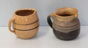 Two Small Crock Pitchers