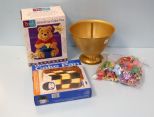 Pooh Cake Pan, Checkerboard Cake Pan & Metal Compote