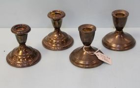 Two Pairs of Sterling Weighted Candlesticks