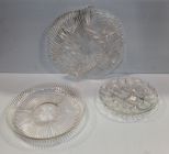 Three Glass Serving Trays