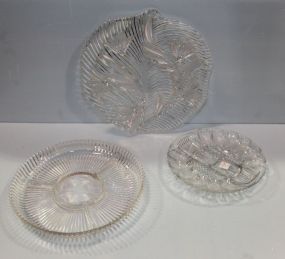 Three Glass Serving Trays