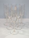 Set of Six Glass Champagne Glasses