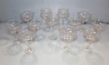 Three Wine Glasses & Nine Pudding Glasses