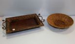 Basket & Decorative Metal Tray