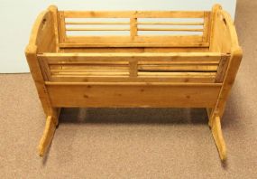 Handmade Pine Cradle from 1800s