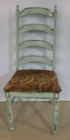 Shabby Chic Aqua Ladderback Side Chair