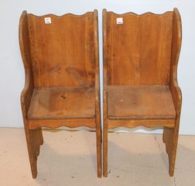 Pair of Primitive Style Child's Hall Chairs