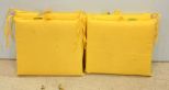 Four Yellow Patio Chair Cushions