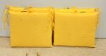 Four Yellow Patio Chair Cushions 