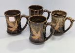 Four Alewine Pottery Mugs