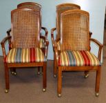 Four Cane Back Arm Chairs