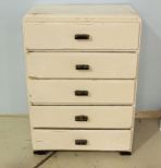 White Painted Five Drawer Chest