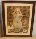 Print of Young Girl with Toys