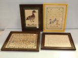Four Various Framed Stitchworks