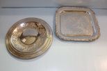 Two Large Silverplate Trays