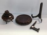Five Oriental Various Size Stands & Two Easels 