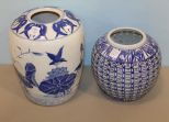 Two Blue and White Porcelain Jars 