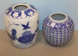 Two Blue and White Porcelain Jars