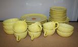 Italian Yellow Stoneware China Set