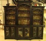 Black Hand Painted Oriental Bookcase 