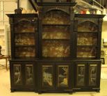 Black Hand Painted Oriental Bookcase