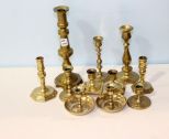 Collection of Brass Candle Holders 