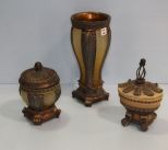 Three Mantle Urns & Jars 