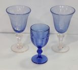 Blue Bubble Glasses & Water Glass