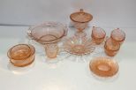 Collection of Pink Depression Glassware