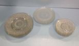 Ornate Pressed Glass Plate Set