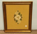 Framed Magnolia Needlepoint 