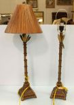 Pair of Bamboo Style Lamps 
