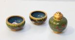 Small Cloisonne Bowls & Salt Shakers