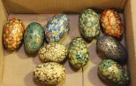 Ten Hand Painted Eggs