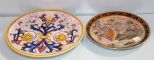 Hand Painted Italian Plate & Porcelain Oriental Plate