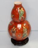 Hand Painted Unusual Shaped Oriental Vase