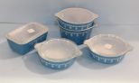 Blue Snowflake Corning Ware Casserole Dishes