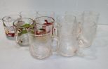 Eight Glass Mugs & Three Cartoon Mugs 