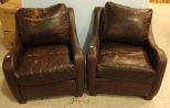 Two Faux Leather Club Chairs