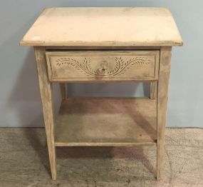White One Drawer Stand 
