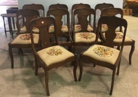Ten Mahogany Empire Style Dining Chairs 