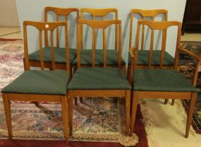 Set of Six Walnut Dining Chairs 