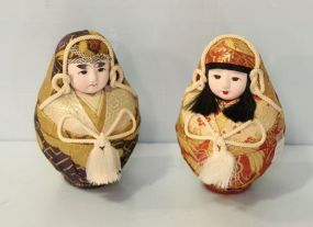 Two Porcelain and Cloth Oriental Dolls