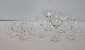 Five Champagne Glasses & Six Fruit Glasses 