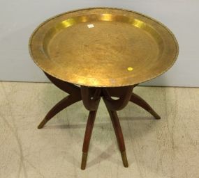 Brass Top Folding Coffee Table 